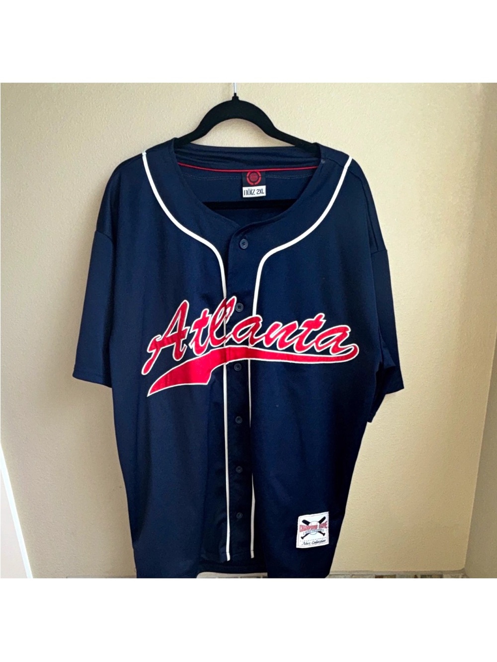 NOIZ Atlanta Baseball Jersey Navy Red 2XL
